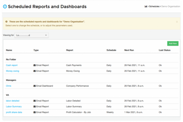 Get real-time insights schedule reports
